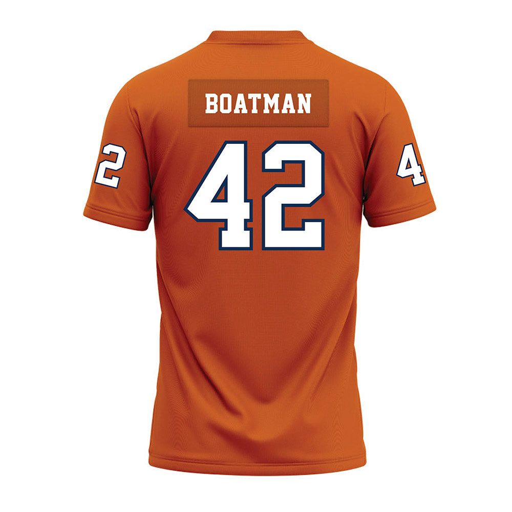 Wheaton IL - NCAA Football : Clay Boatman - Orange Premium Football Jersey-1
