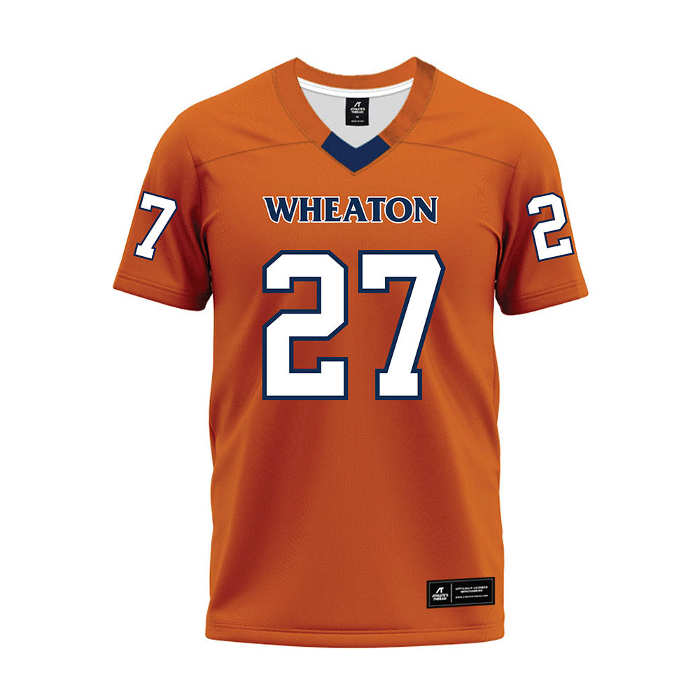 Wheaton IL - NCAA Football : Justin Steinbeck - Orange Premium Football Jersey-0