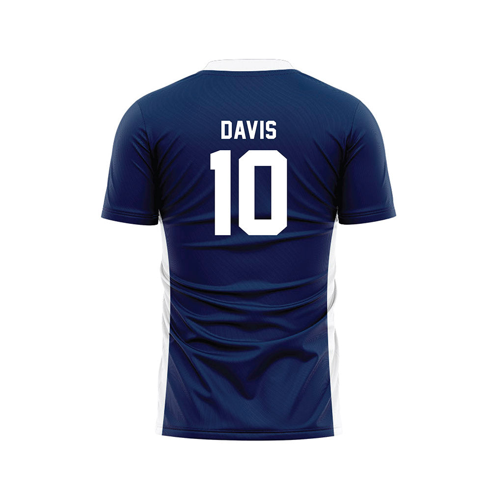 Wheaton IL - NCAA Men's Soccer : Caleb Davis - Navy Soccer Jersey-1