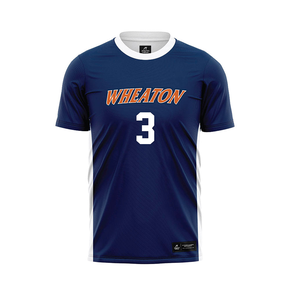 Wheaton IL - NCAA Men's Soccer : Caden Yamada - Navy Soccer Jersey-0