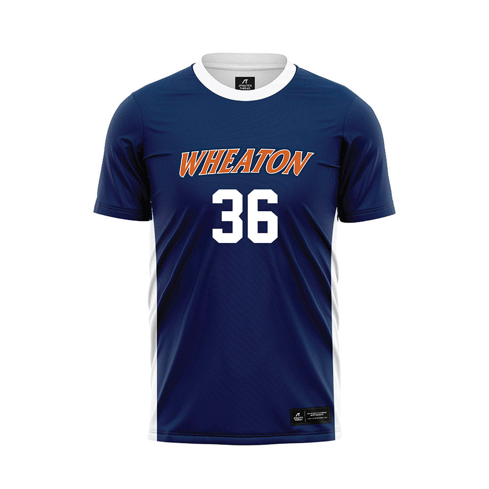 Wheaton IL - NCAA Men's Soccer : Caleb Barnett - Navy Soccer Jersey-0