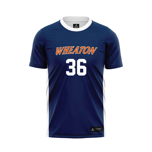 Wheaton IL - NCAA Men's Soccer : Caleb Barnett - Navy Soccer Jersey-0