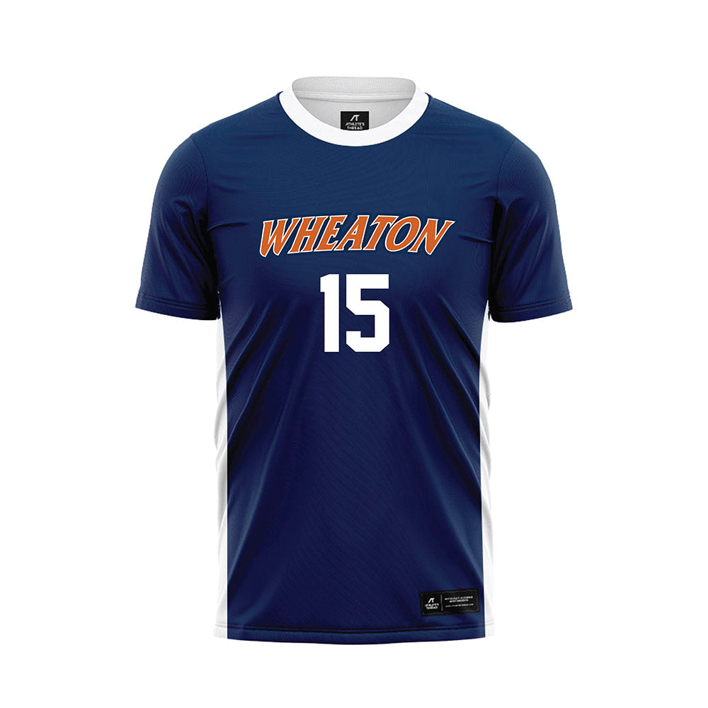 Wheaton IL - NCAA Men's Soccer : Oliver Bankston - Navy Soccer Jersey-0