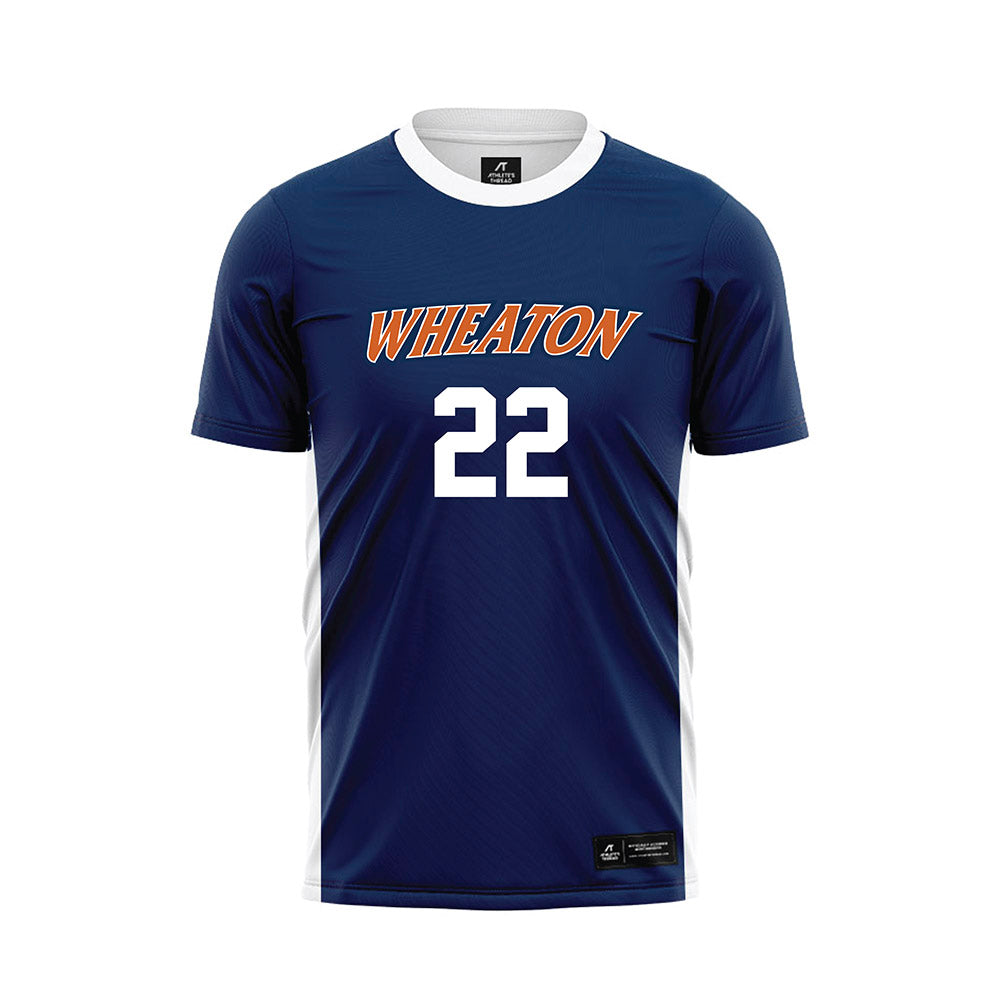 Wheaton IL - NCAA Men's Soccer : Isaac Lucas - Navy Soccer Jersey-0