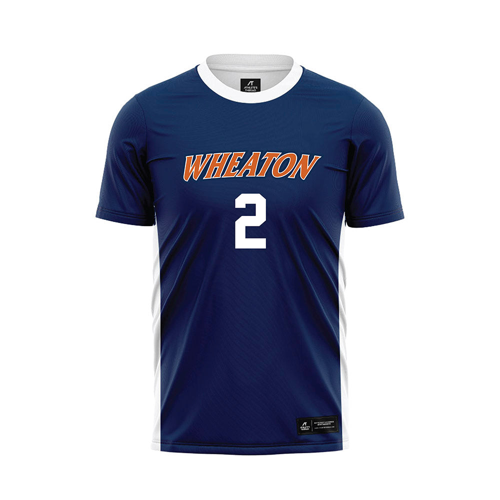 Wheaton IL - NCAA Men's Soccer : Beck Aamot - Navy Soccer Jersey-0