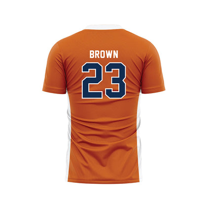Wheaton IL - NCAA Men's Soccer : Sam Brown - Orange Soccer Jersey-1