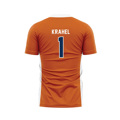 Wheaton IL - NCAA Men's Soccer : Jack Krahel - Orange Soccer Jersey-1