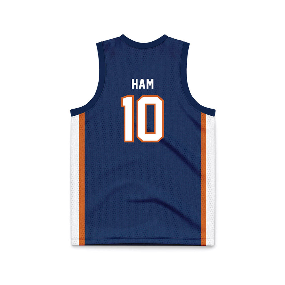 Wheaton IL - NCAA Women's Basketball : Lauryn Ham - Navy Basketball Jersey-1