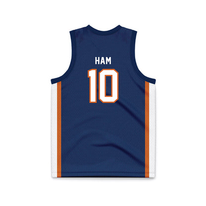 Wheaton IL - NCAA Women's Basketball : Lauryn Ham - Navy Basketball Jersey-1