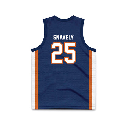 Wheaton IL - NCAA Women's Basketball : Clara Snavely - Navy Basketball Jersey-1