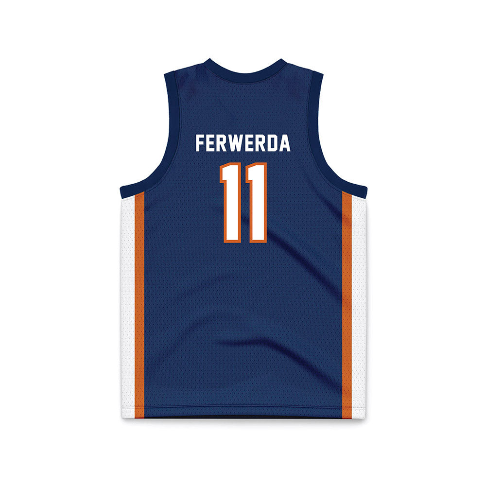 Wheaton IL - NCAA Women's Basketball : Paige Ferwerda - Navy Basketball Jersey-1