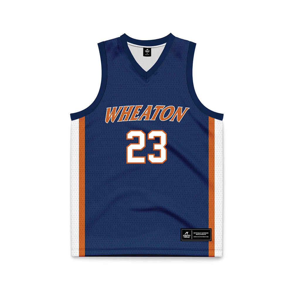 Wheaton IL - NCAA Women's Basketball : Lauren Guyer - Navy Basketball Jersey-0