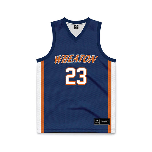 Wheaton IL - NCAA Women's Basketball : Lauren Guyer - Navy Basketball Jersey-0
