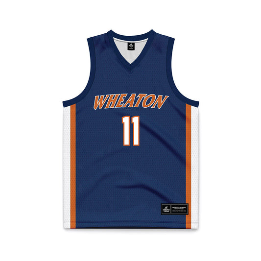 Wheaton IL - NCAA Women's Basketball : Paige Ferwerda - Navy Basketball Jersey-0