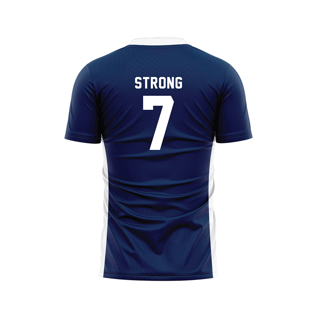 Wheaton IL - NCAA Women's Soccer : Calah Strong - Navy Soccer Jersey-1