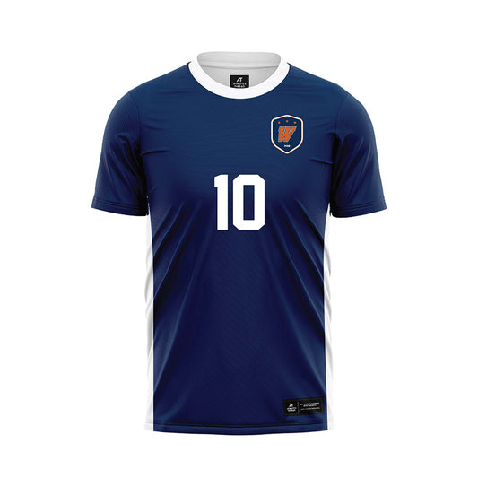Wheaton IL - NCAA Women's Soccer : Elizabeth Clawson - Navy Soccer Jersey-0