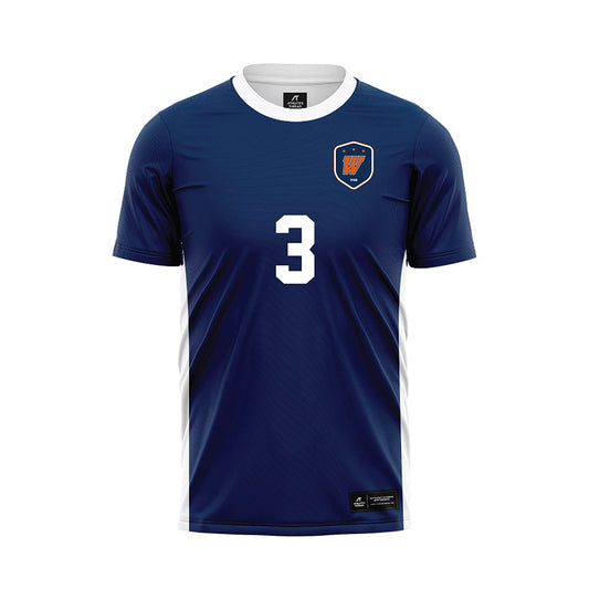 Wheaton IL - NCAA Women's Soccer : Hannah Lindberg - Navy Soccer Jersey-0