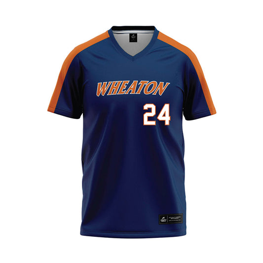 Wheaton IL - NCAA Softball : Abby Whitehead - Navy Baseball Jersey-0