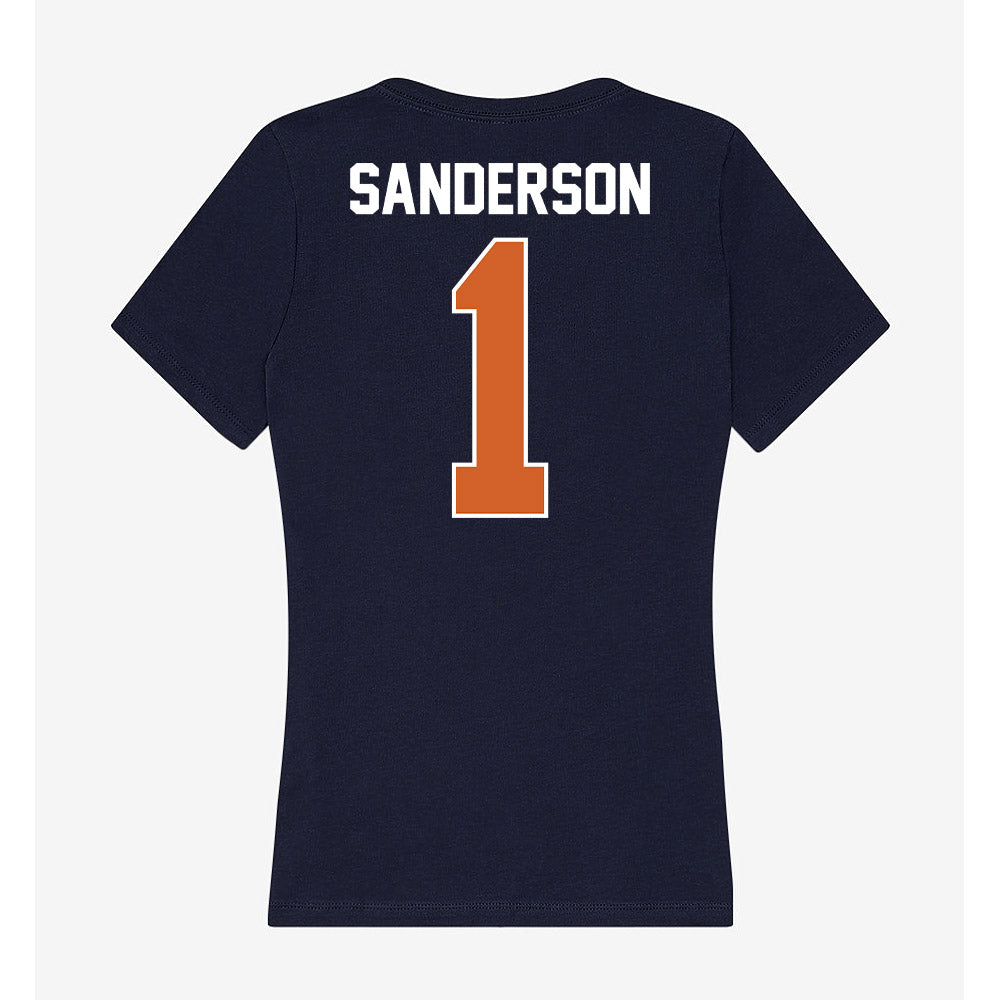 Wheaton IL - NCAA Women's Volleyball : Sarah Sanderson - Women's V-Neck T-Shirt-1