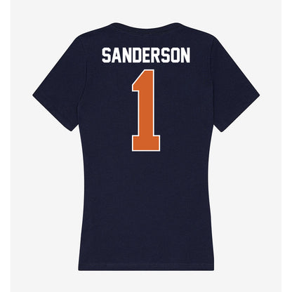 Wheaton IL - NCAA Women's Volleyball : Sarah Sanderson - Women's V-Neck T-Shirt-1