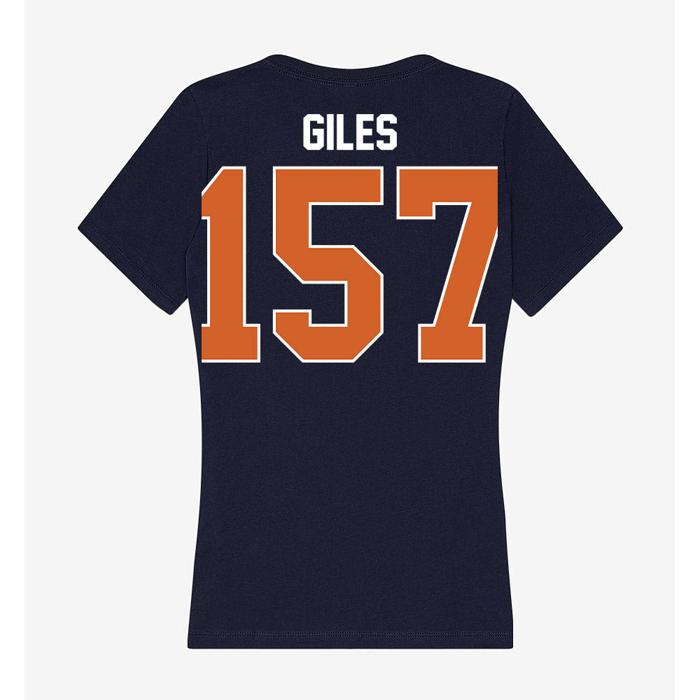 Wheaton IL - NCAA Wrestling : Deonta Giles - Women's V-Neck T-Shirt-1