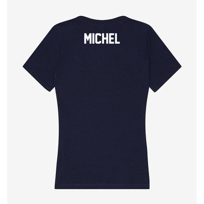 Wheaton IL - NCAA Men's Swimming & Diving : Emmitt Michel - Women's V-Neck T-Shirt-3
