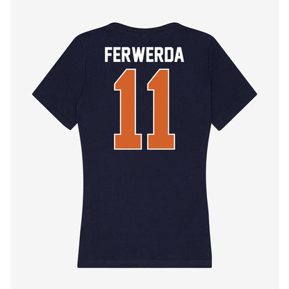 Wheaton IL - NCAA Women's Basketball : Paige Ferwerda - Women's V-Neck T-Shirt-1