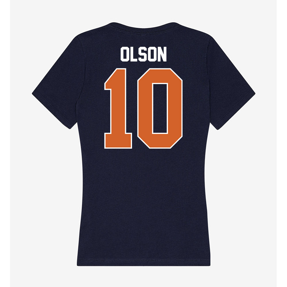 Wheaton IL - NCAA Men's Basketball : Reid Olson - Women's V-Neck T-Shirt-1