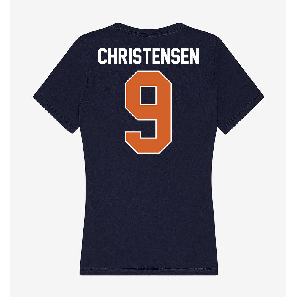 Wheaton IL - NCAA Football : Kirby Christensen - Women's V-Neck T-Shirt-1