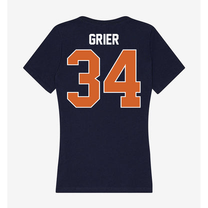 Wheaton IL - NCAA Baseball : Carson Grier - Women's V-Neck T-Shirt-1