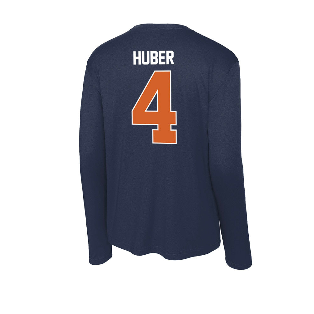 Wheaton IL - NCAA Men's Soccer : David Huber - Activewear Long Sleeve T-Shirt-1
