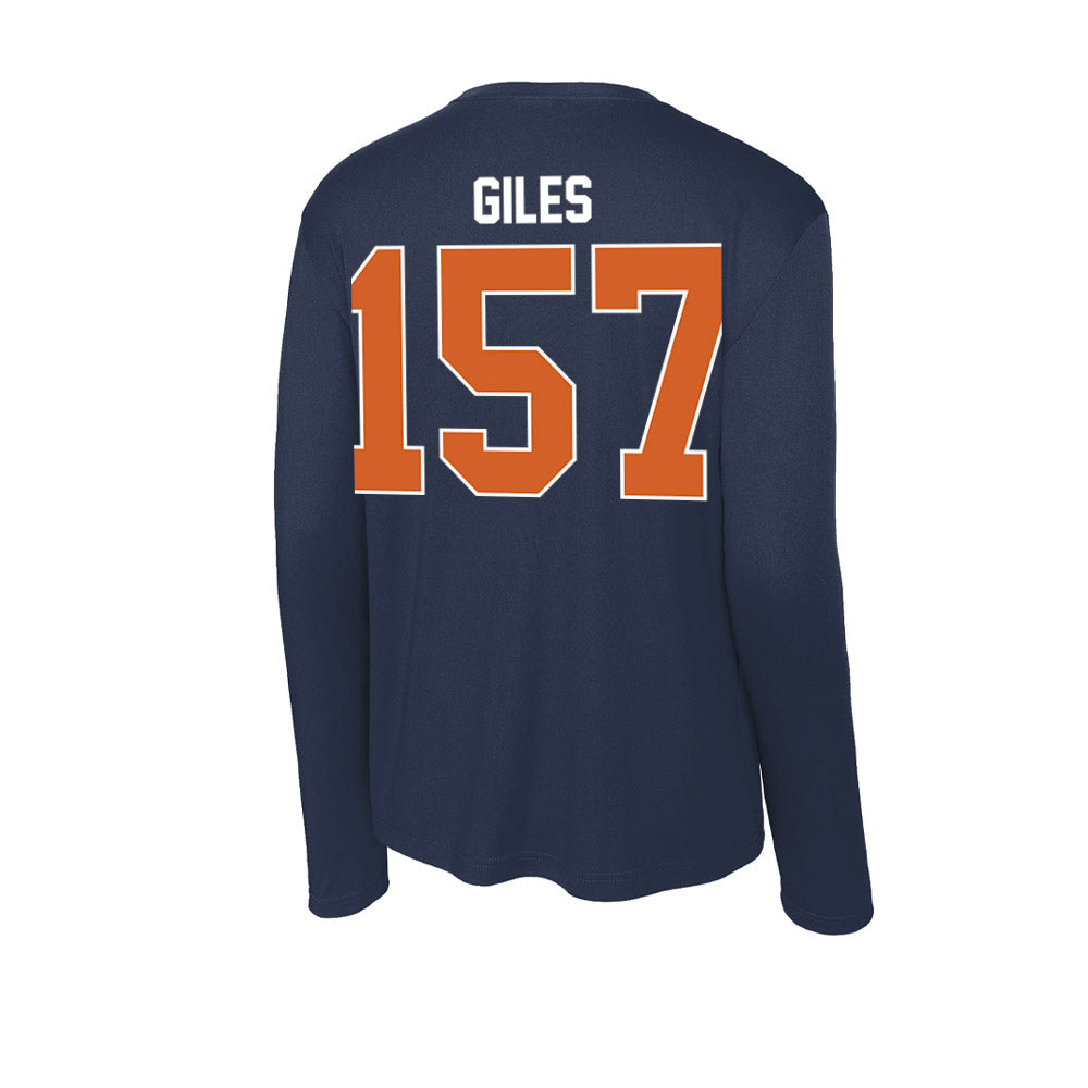 Wheaton IL - NCAA Wrestling : Deonta Giles - Activewear Long Sleeve T-Shirt-1