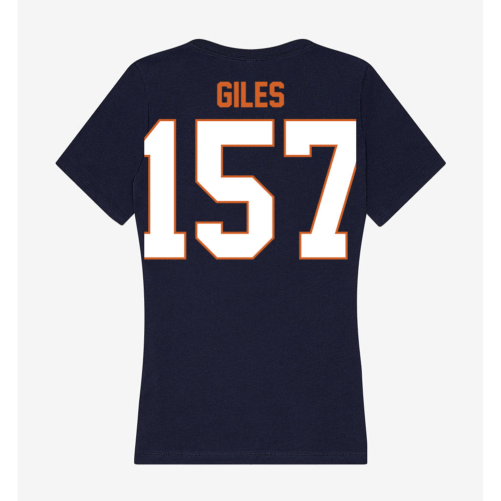 Wheaton IL - NCAA Wrestling : Deonta Giles - Women's V-Neck T-Shirt-1