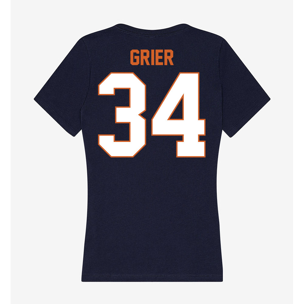 Wheaton IL - NCAA Baseball : Carson Grier - Women's V-Neck T-Shirt-1