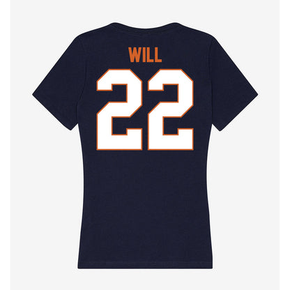 Wheaton IL - NCAA Men's Basketball : Eli Will - Women's V-Neck T-Shirt-1