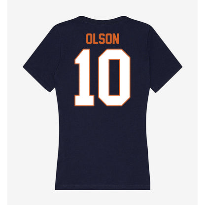 Wheaton IL - NCAA Men's Basketball : Reid Olson - Women's V-Neck T-Shirt-1