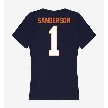 Wheaton IL - NCAA Women's Volleyball : Sarah Sanderson - Women's V-Neck T-Shirt-1