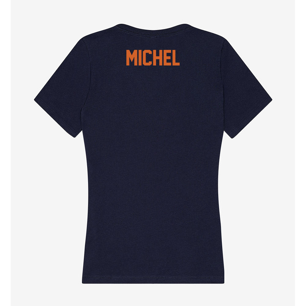 Wheaton IL - NCAA Men's Swimming & Diving : Emmitt Michel - Women's V-Neck T-Shirt-1