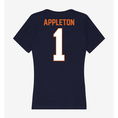 Wheaton IL - NCAA Men's Basketball : Cody Appleton - Women's V-Neck T-Shirt-1