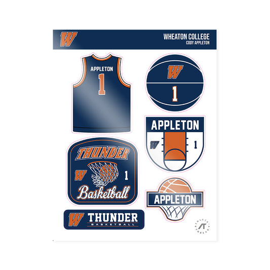 Wheaton IL - NCAA Men's Basketball : Cody Appleton - Sticker Sheet-0