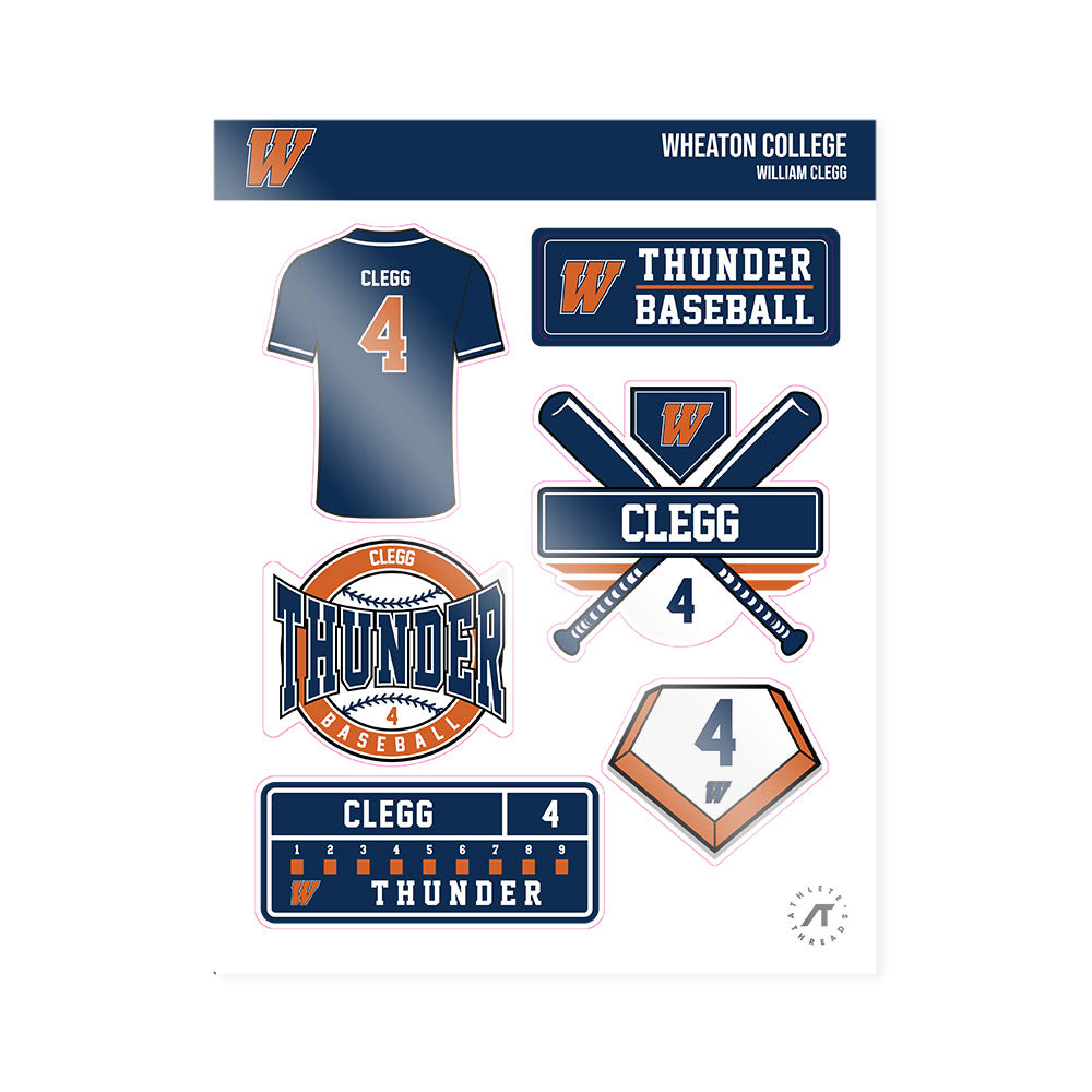 Wheaton IL - NCAA Baseball : William Clegg - Sticker Sheet-0