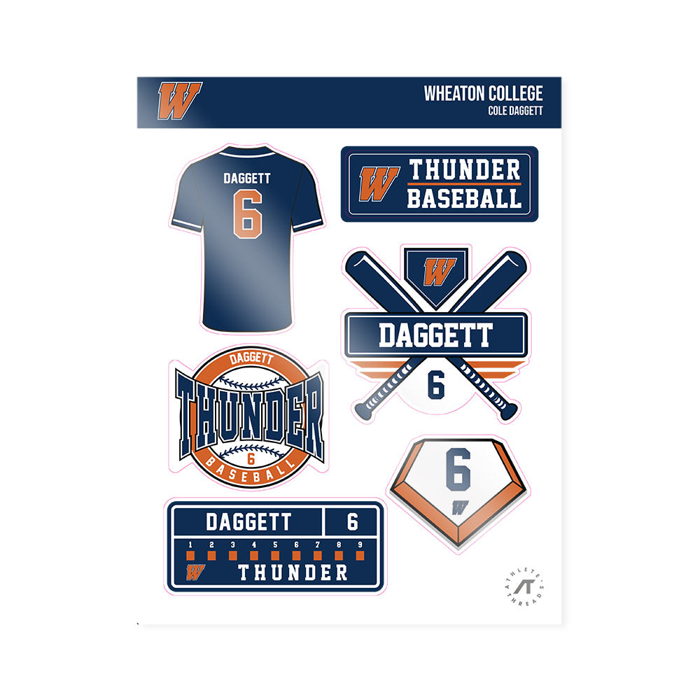 Wheaton IL - NCAA Baseball : Cole Daggett - Sticker Sheet-0