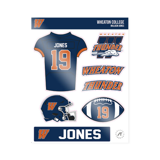 Wheaton IL - NCAA Football : Malachi Jones - Sticker Sheet-0