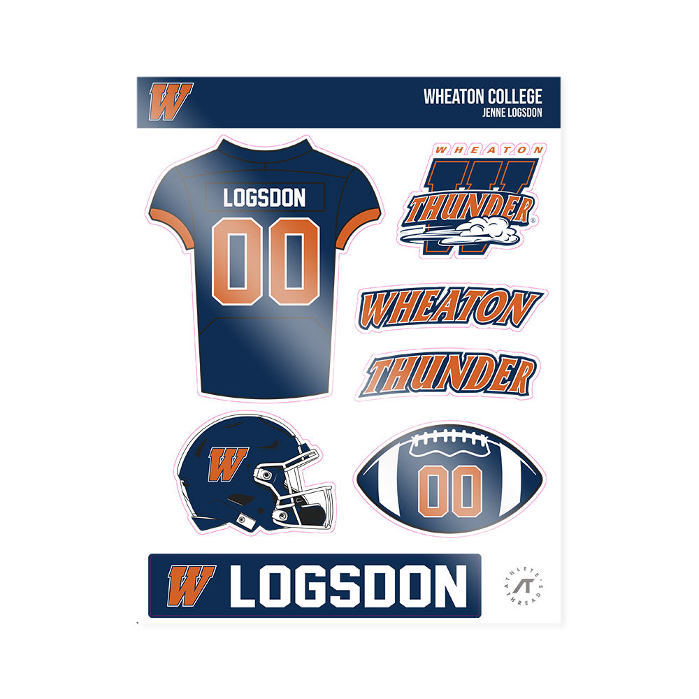 Wheaton IL - NCAA Football : Jenne Logsdon - Sticker Sheet-0