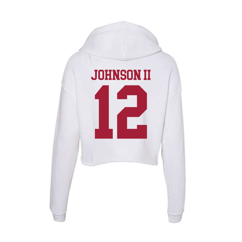 Oklahoma - NCAA Football : Derrick Johnson II - Women's Crop Fleece Hooded Sweatshirt-1