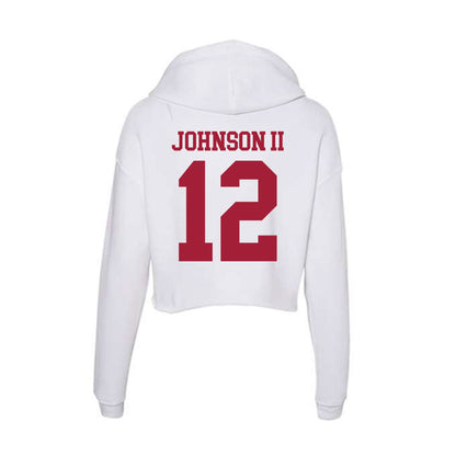 Oklahoma - NCAA Football : Derrick Johnson II - Women's Crop Fleece Hooded Sweatshirt-1
