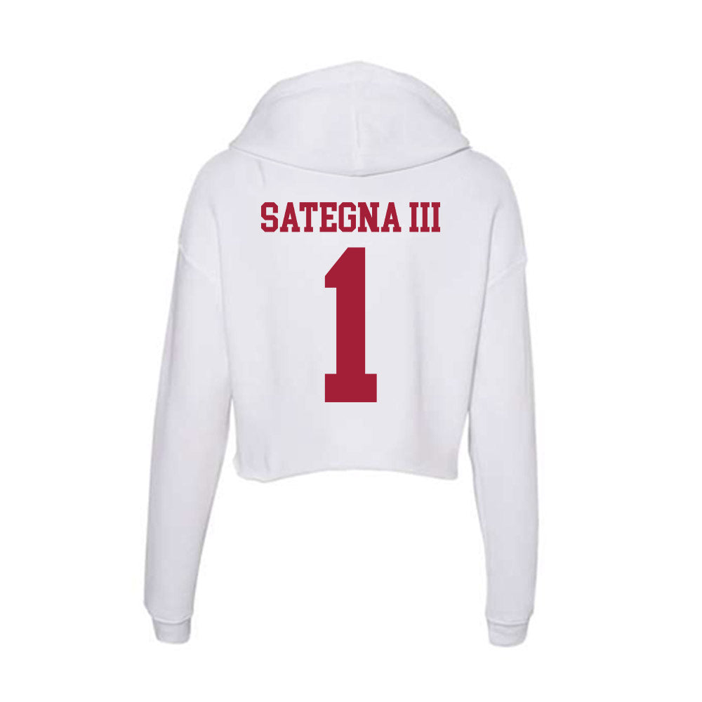 Oklahoma - NCAA Football : Isaiah Sategna III - Women's Crop Fleece Hooded Sweatshirt-1