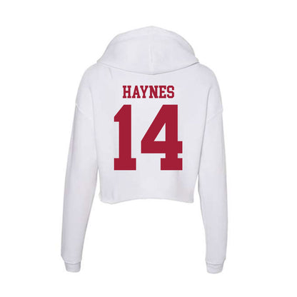 Oklahoma - NCAA Football : Trystan Haynes - Women's Crop Fleece Hoodie-1