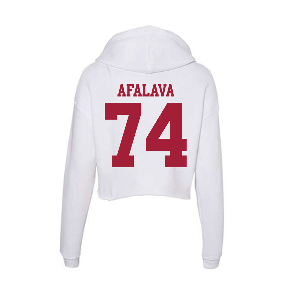 Oklahoma - NCAA Football : Darius Afalava - Women's Crop Fleece Hoodie-1