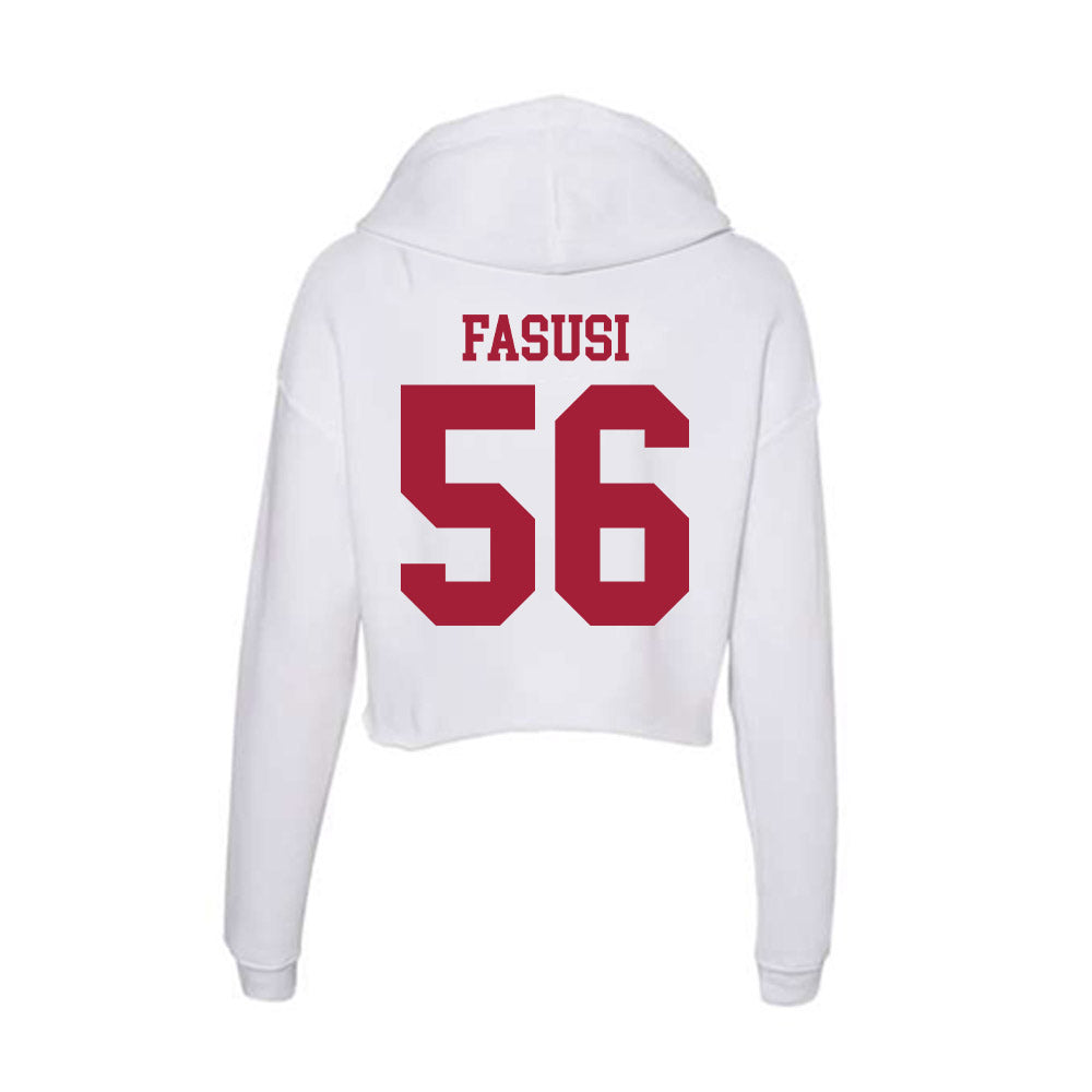 Oklahoma - NCAA Football : Michael Fasusi - Women's Crop Fleece Hoodie-1